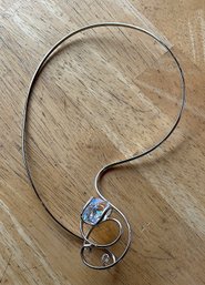 Stunning Modernist Aurora Borealis Choker Necklace