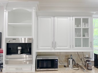 A Set Of Birchcraft Custom Wood Upper Cabinets - Glass Pane  And Solid Doors