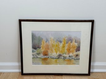Sermet Autumnal Landscape Framed Watercolor