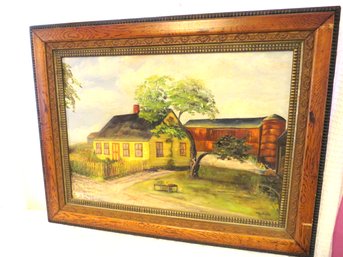 Local Sterling Farm Painting Signed Agnes Rocheford