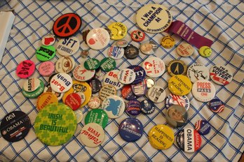 Large Group Of Mostly Political Buttons