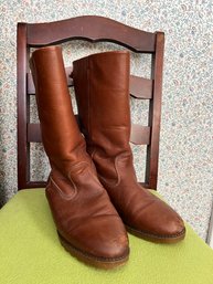 Vintage L.L. Bean Brown Leather Sheepskin Lined Boots