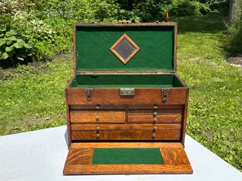 Vintage Quarter Sawn Oak Machinists Tool Box