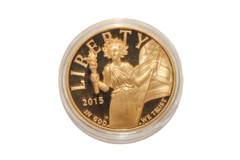 American Mint 2015 High Relief American Gold Liberty Proof 24kt Gold Plate