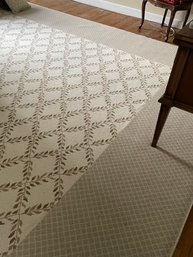Beige And Cream Leaf Design Carpet