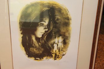 Sandu Lieberman S/n Litho Limited Ed Girl And Candle 22x27