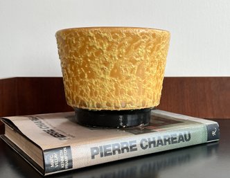 Vintage Yellow Lava Glazed Planter Pot / Cachepot
