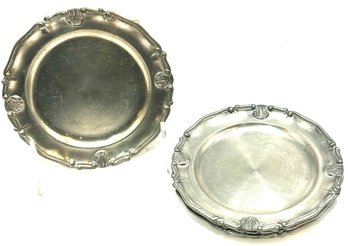 Vintage Set Of 4 Pewter/tin Small Plates By Etains Des Potstainiers Hutois