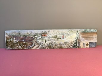 'down Back' Winter Scene Painting On Wood