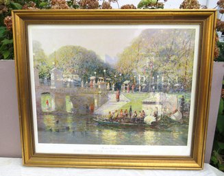 Boston Public Garden Framed Print By Impressionist Painter John C. Terelak