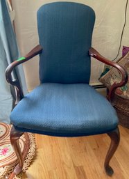 Vintage Blue Parlor Chair Very Sturdy