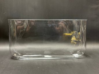 A Large, Long Statement Vase In Clear Glass