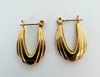 VINTAGE 14K GOLD DRAPPING HOOP EARRINGS