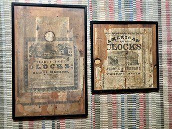Authentic Framed Antique Clock Cases  - Elisha Marross And Jerome & Co - Connecticut