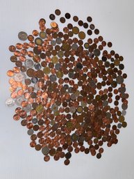 Expansive Lot Of Old Pennies, Many From Before 1982 And Some World Coins