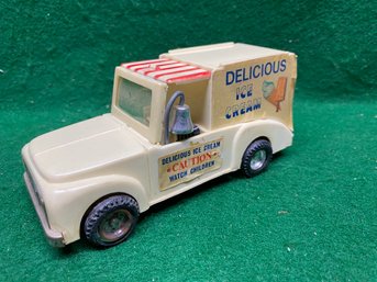 Vintage Friction Ice Cream 'Good Humor' Style Plastic Toy Truck. Missing 1 Tire. Yes Shipping.