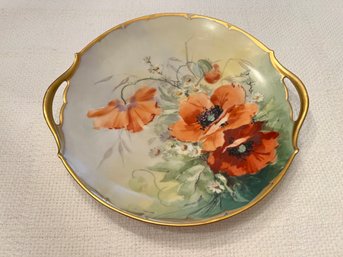 Vintage Hand-painted & Signed T&V Limoges Porcelain Handled Plate