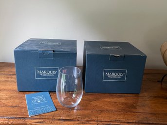 2 Boxes Marquis By Waterford Vintage Party Wines To Go White Stemless Wine Glasses Set Of 8