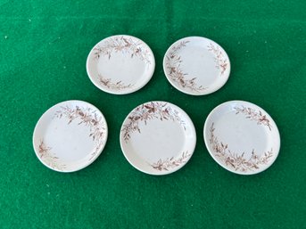 Lot Of 5 Antique Small Plates Marked On Underside