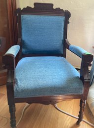 Vintage Blue Chair On Wheels Very Sturdy