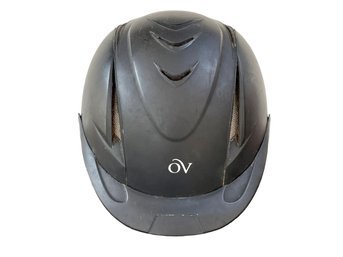 Ovation Brand Youth Riding/equestrian Helmet Size 52-56 & Purple Stretch Cover W/black Bow