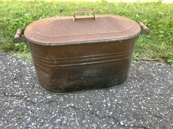 Vintage Wash Tub With Lid #1