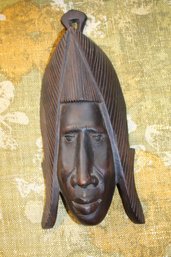 Carved African Mash Wallhanging - Likely Ebony