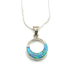Gorgeous Sterling Silver Fire Opal And Turquoise Color Reversible Pendant Necklace