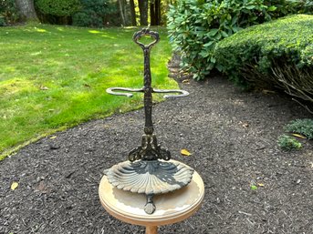 Antique Royal Metal Umbrella Stand With Seashell Base