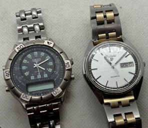 Vintage Men's SEIKO PULSAR And DAKOTA ANALOG DIGITAL Wristwatches