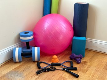 A Grouping Of Personal Fitness Equipment