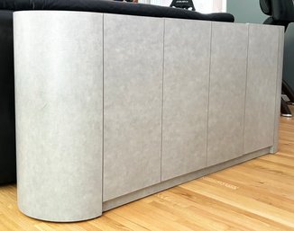 A Vintage Modern Deco Revival Console In Grey Patterned Formica