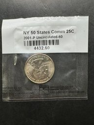 2001-P Uncirculated NY 50 State Commemorative Quarter In Littleton Package