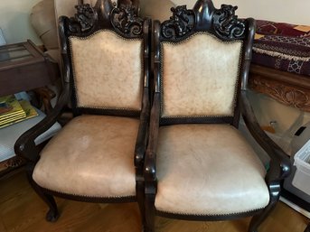 Pair Gorgeous Antique Chairs