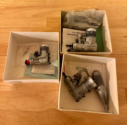 Lot Of 3 Assorted RC Engines - Veco 19 - K&B 40 & OS Max 40