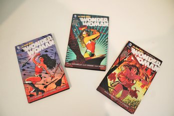 Three Hard Cover W/ Book Jackets By DC Comics Wonder Woman Vol. 1, 2, 3 - Blood, Guts, Iron