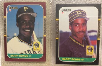 2 Different 1987 Donruss Barry Bonds Rookie Cards - M