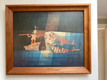 Paul Klee. Sinbad The Sailor Framed Print In Original Frame. Measures 18 3/4' X 22 3/4'.