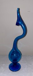 Vintage Middle Eastern Cobalt Blue Glass Rose Water Sprinkler