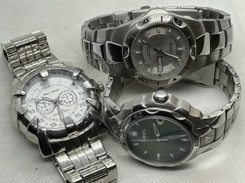 3 Vintage Men's Sports Watches- PAUL JARDIN, ARMITRON, And DAKOTA STEEL 'SPIDER'