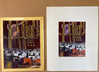 Mixed Media Original Studies - Westchester Philharmonic Poster Illustration - Signed Alton S Tobey