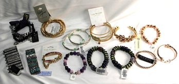 Costume Jewelry Bracelets  Lot Of 15  Unused Stock Most With Tags