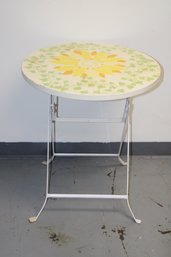 Painted Sunflower Metal Table