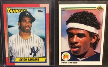 1990 Topps & Upper Deck Baseball Deion Sanders Rookie Cards - M