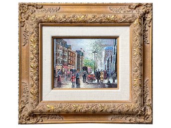 A Vintage Oil On Board, Parisian Street Scene, Signed L Kramer