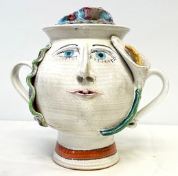 An Unusual Face Form Soup Tureen (broken Ladle)