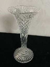 Fluted Cut Glass Bud Vase