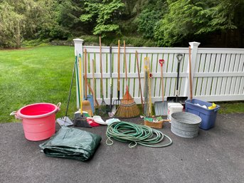 Large Lot Of Hand Garden Tools And Garage Items