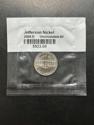 2008-D Uncirculated Jefferson Nickel In Littleton Package