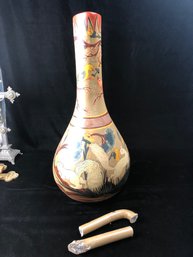 Forest Animal Pottery Bud Vase